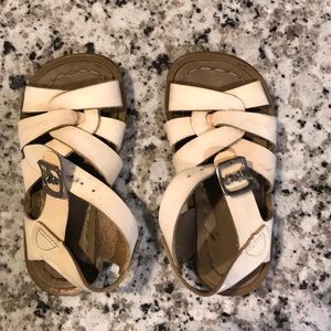 White Saltwater sandals size 6